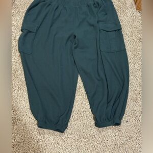 Aerie Teal Knit Cargp Pants